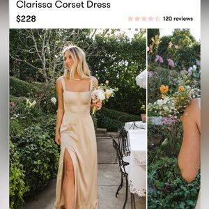 Show me your mumu, Clarissa Corset Dress in Champagne Luxe Satin
